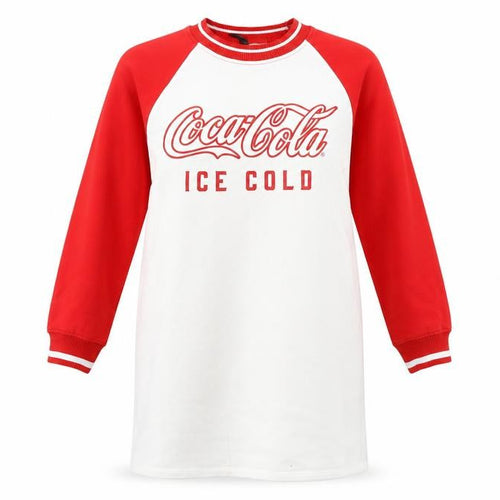 H&M Women’s Coca-Cola Red White Long Sleeve T-Shirt Dress XS