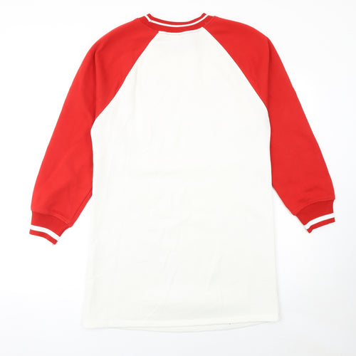 H&M Women’s Coca-Cola Red White Long Sleeve T-Shirt Dress XS