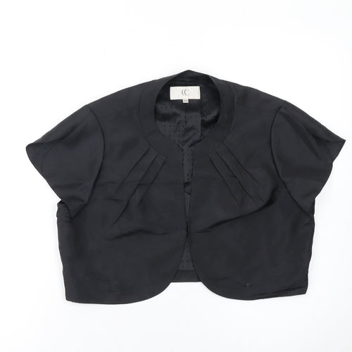 CC Women Black Size 14 Cropped Shawl Collar Tuxedo Jacket