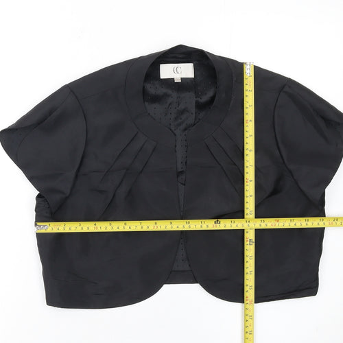 CC Women Black Size 14 Cropped Shawl Collar Tuxedo Jacket