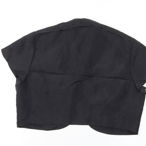 CC Women Black Size 14 Cropped Shawl Collar Tuxedo Jacket