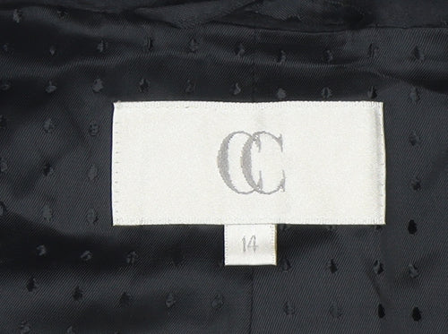 CC Women Black Size 14 Cropped Shawl Collar Tuxedo Jacket