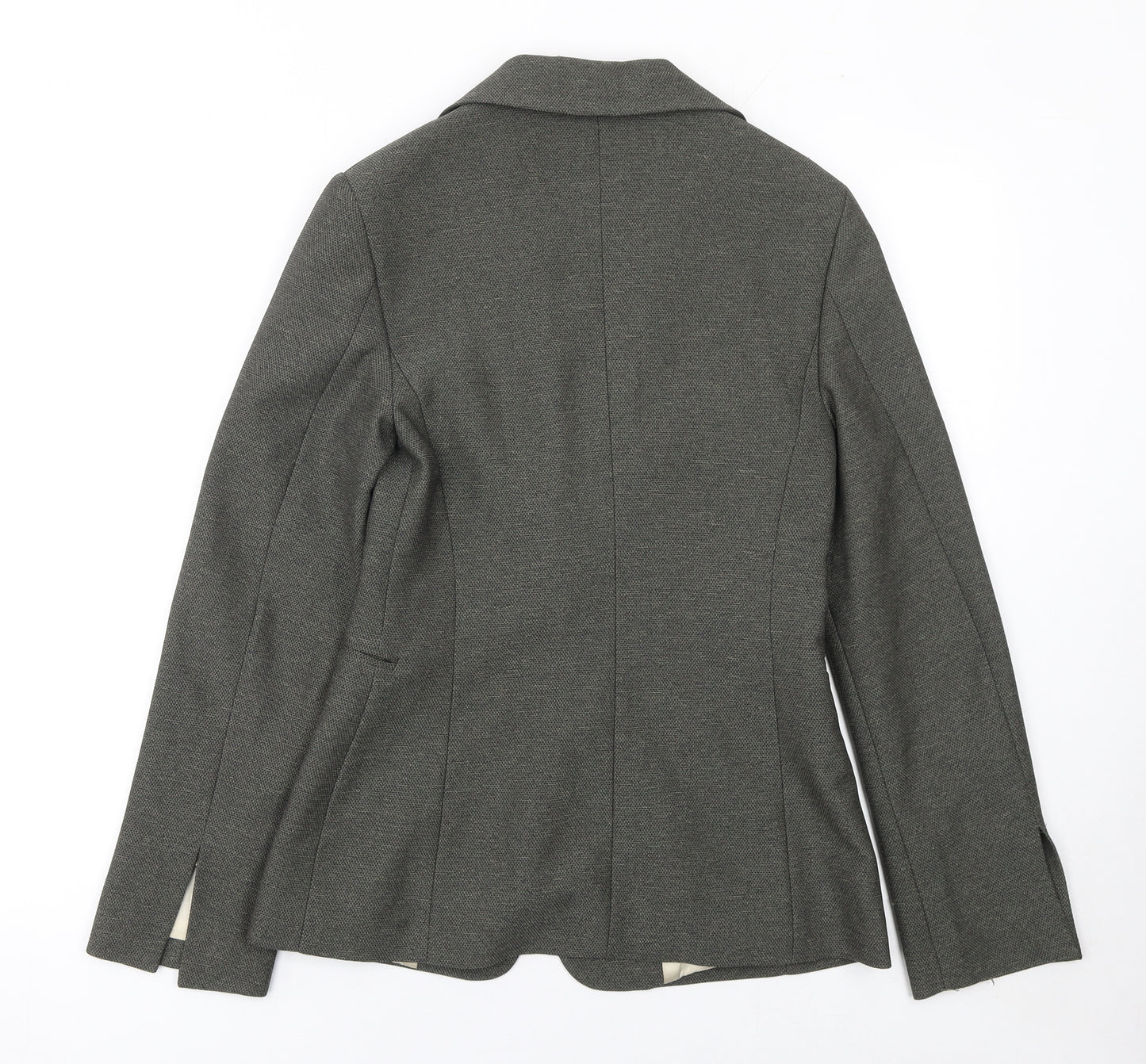 MNG Women Grey Size 8 Classic Single-Breasted Blazer Jacket