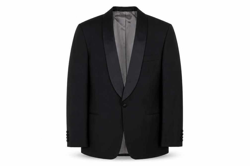 David Moss Men's Black 40S Shawl Lapel Tuxedo Jacket