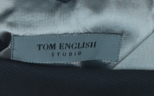 Tom English Studio Men's Black 40 Regular Wool Blend Suit Jacket