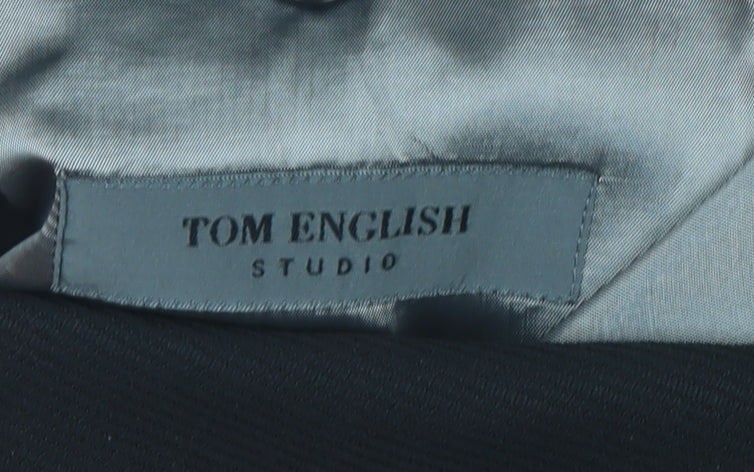 Tom English Studio Men's Black 40 Regular Wool Blend Suit Jacket