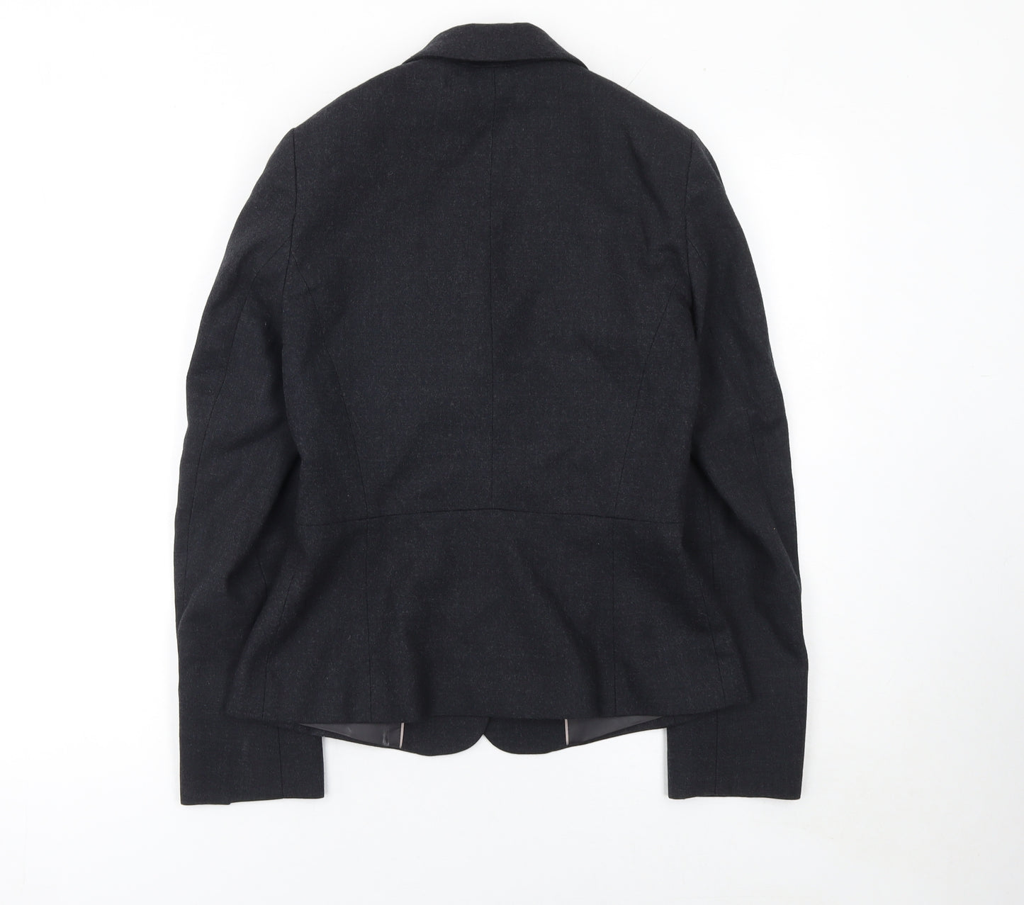 Laura Ashley Women Black Wool Blend Single-Breasted Blazer Jacket Size S