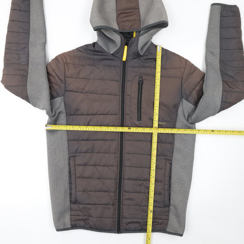 Jack & Jones Men’s Grey Hooded Puffer Jacket Size L Outdoor Style