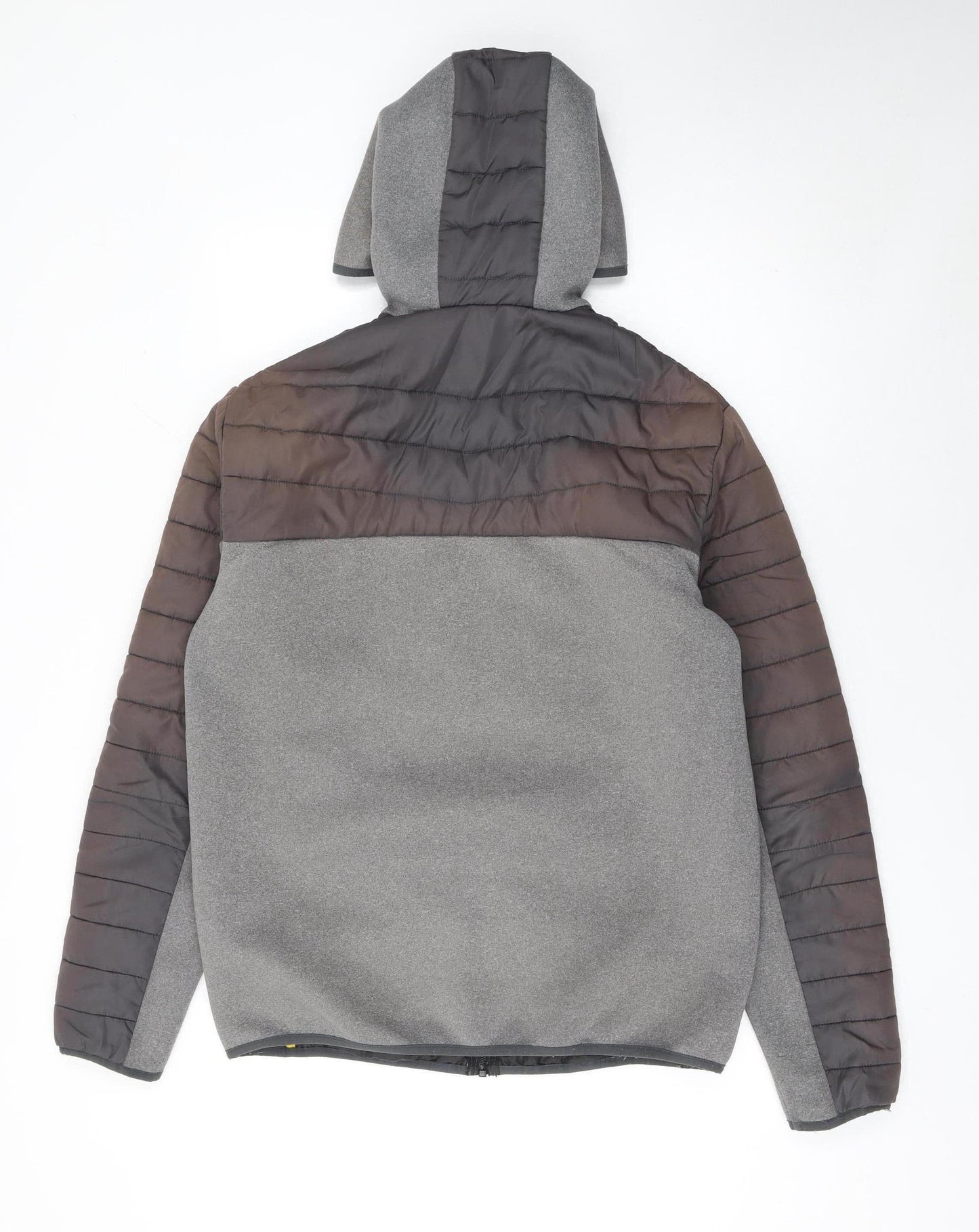 Jack & Jones Men’s Grey Hooded Puffer Jacket Size L Outdoor Style