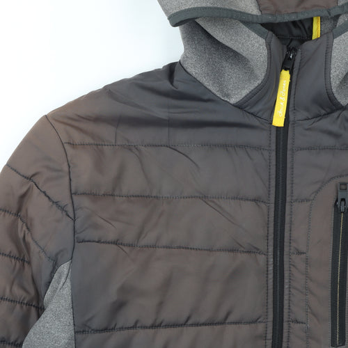 Jack & Jones Men’s Grey Hooded Puffer Jacket Size L Outdoor Style