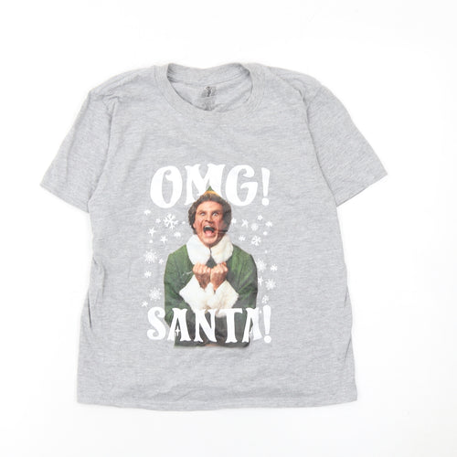 Elf Boys Grey Christmas T-Shirt 9-10 Years Funny Movie Festive Top