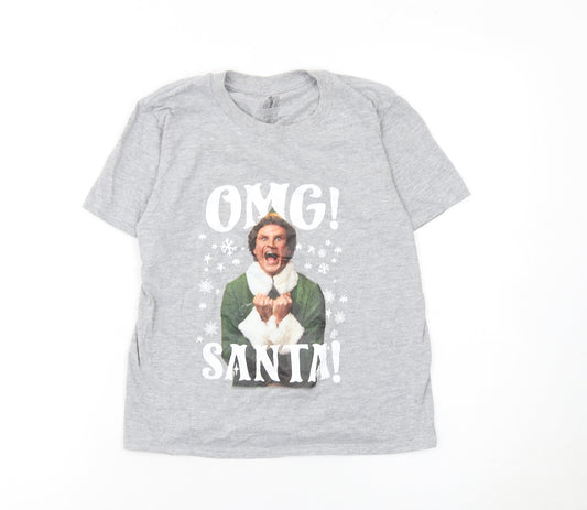 Elf Boys Grey Christmas T-Shirt 9-10 Years Funny Movie Festive Top