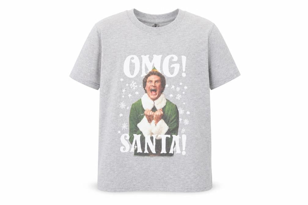 Elf Boys Grey Christmas T-Shirt 9-10 Years Funny Movie Festive Top