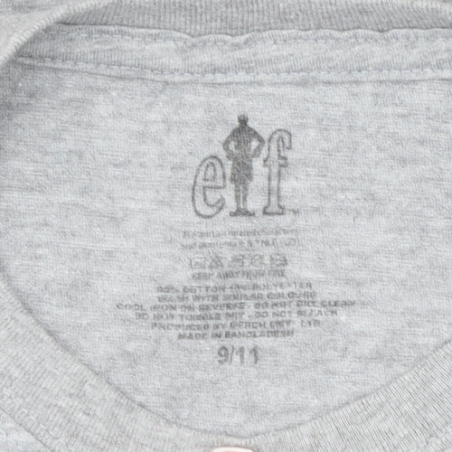 Elf Boys Grey Christmas T-Shirt 9-10 Years Funny Movie Festive Top