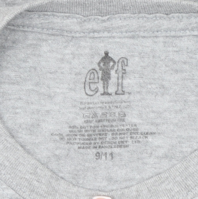 Elf Boys Grey Christmas T-Shirt 9-10 Years Funny Movie Festive Top