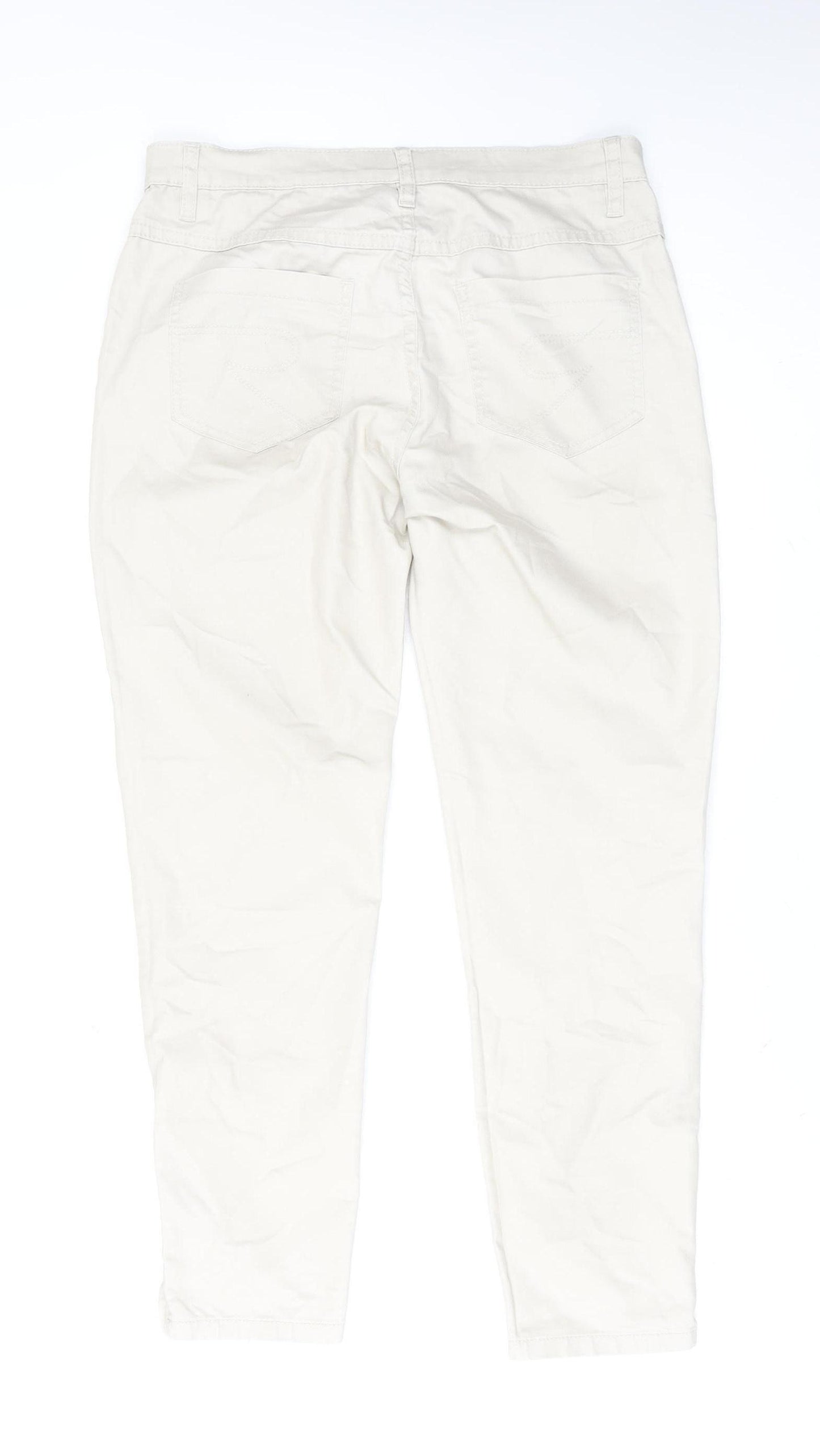 Geisha Women's Beige Straight Jeans M Regular Mid Rise