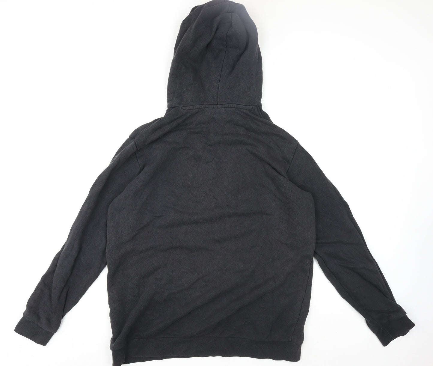 Adidas Mens Black Pullover Hoodie L Logo Fleece Sportswear