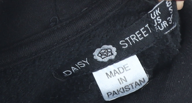 Daisy Street Women's Black Celestial Sun & Moon Pullover Hoodie UK 8