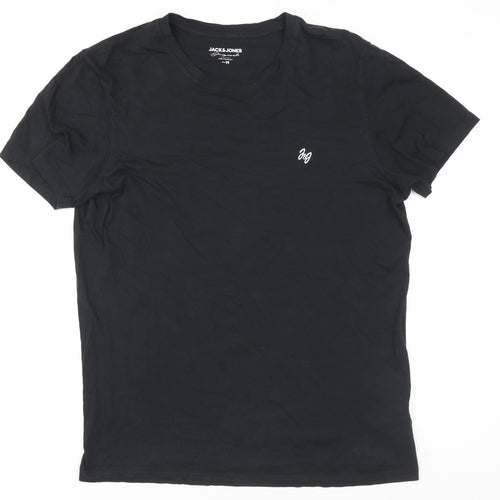 Jack & Jones Men's Black M Basic Crew Neck Cotton T-Shirt