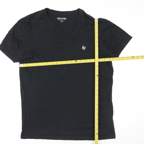 Jack & Jones Men's Black M Basic Crew Neck Cotton T-Shirt