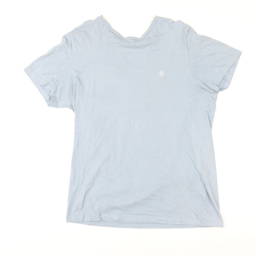 Jack & Jones Men Blue M Basic Cotton Short Sleeve T-Shirt