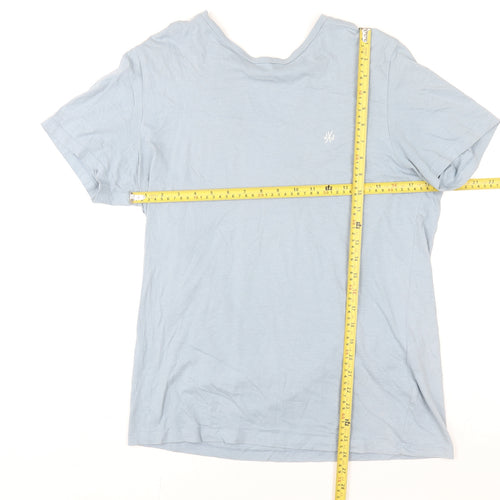 Jack & Jones Men Blue M Basic Cotton Short Sleeve T-Shirt