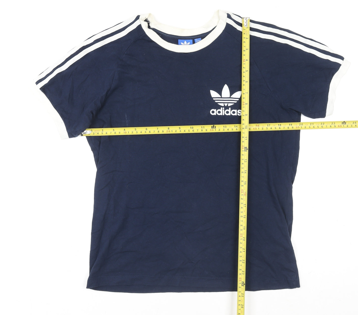 adidas Women Blue Short Sleeve Crew Neck Sports T-Shirt Size M