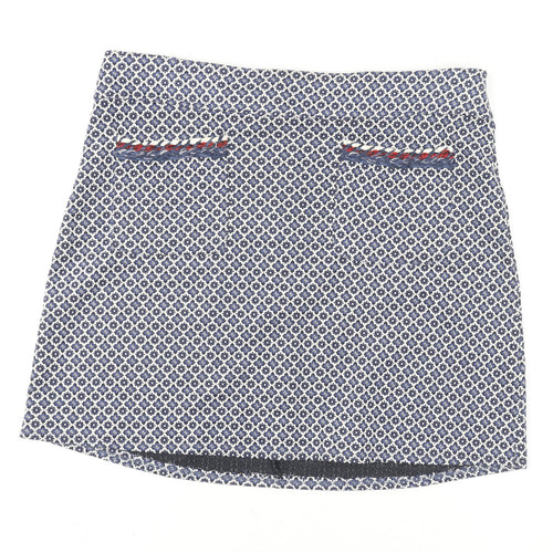 Dorothy Perkins Women’s Blue Geometric Tweed Mini Skirt Size 12