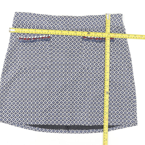 Dorothy Perkins Women’s Blue Geometric Tweed Mini Skirt Size 12