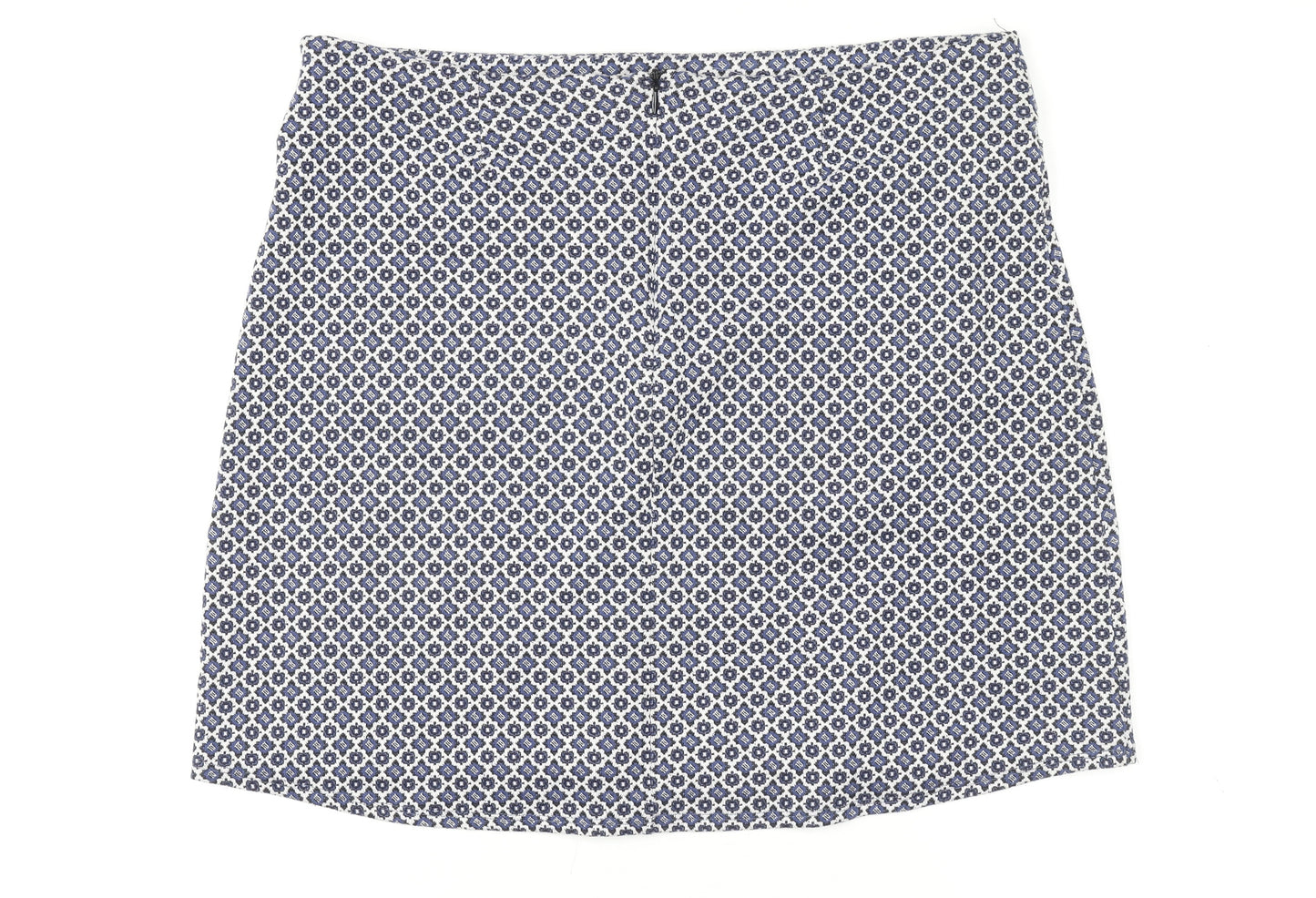 Dorothy Perkins Women’s Blue Geometric Tweed Mini Skirt Size 12