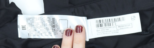 Decathlon Womens Black Running Leggings UK 10 M Stretch Reflective Zip Pocket