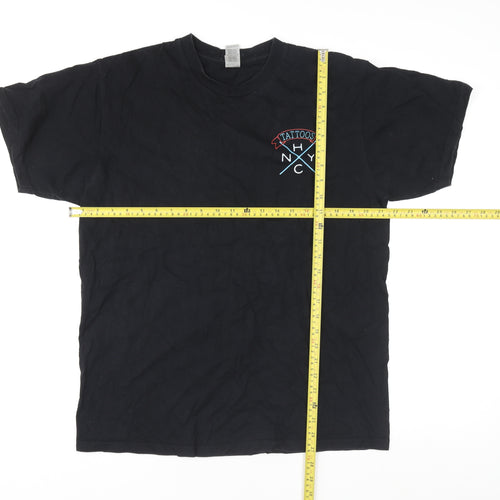 Gildan Hammer Black Mens L Tattoo Graphic Short Sleeve T-Shirt