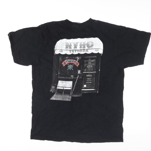 Gildan Hammer Black Mens L Tattoo Graphic Short Sleeve T-Shirt