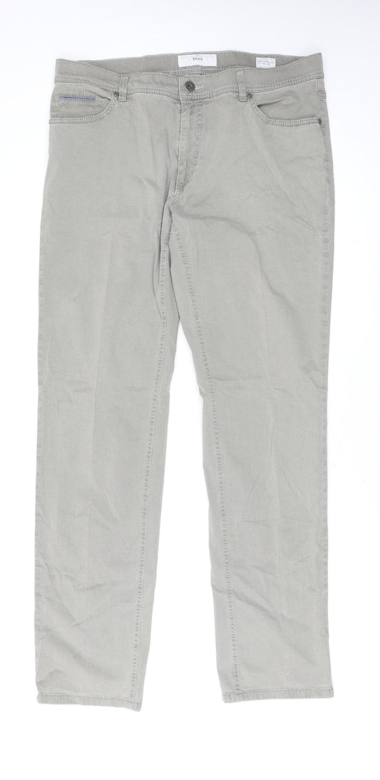 Brax Men's Grey 36x34 Cooper Fancy Regular Fit Straight Denim Jeans