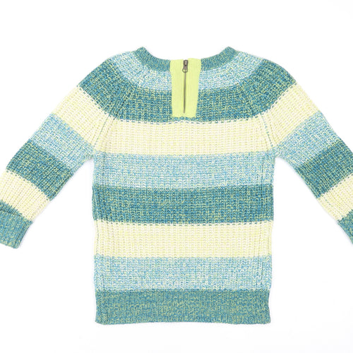 Atmosphere Women's Green Blue Striped Knit Pullover Sweater Size 8