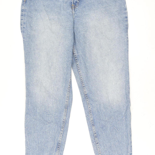 H&M Women’s Blue High Rise Mom Jeans Size 12 Light Wash Denim