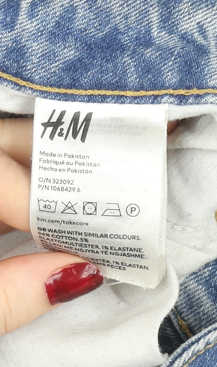 H&M Women’s Blue High Rise Mom Jeans Size 12 Light Wash Denim