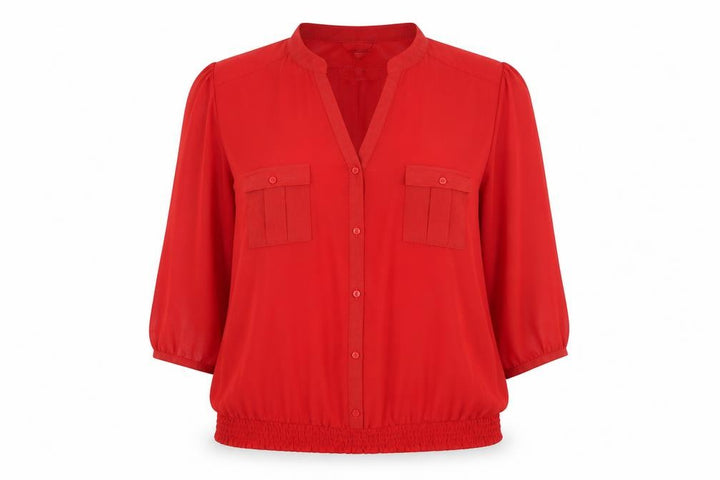 Debenhams Women’s Red 3/4 Sleeve Button Blouse Size 22