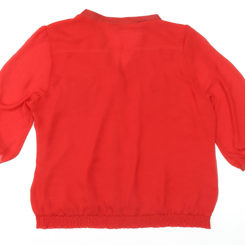 Debenhams Women’s Red 3/4 Sleeve Button Blouse Size 22