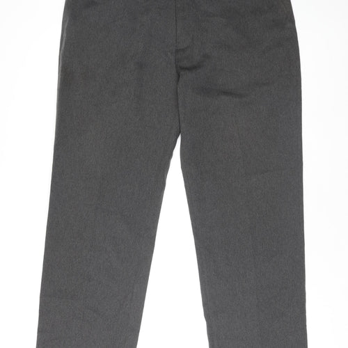 Henri Ross Men's Grey 38W 31L Classic Polyester Dress Trousers