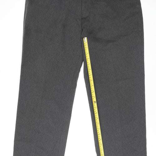 Henri Ross Men's Grey 38W 31L Classic Polyester Dress Trousers