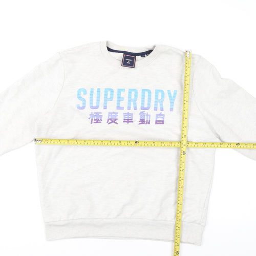 Superdry Women's Ivory Crew Neck Pullover Jumper Size 12