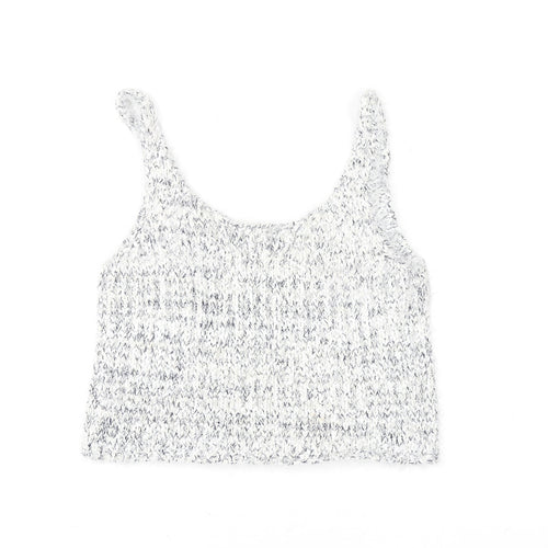 Bella Luxx Women's Grey Knit Cropped Tank Top Size S