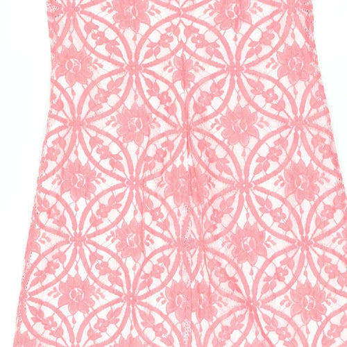 Tommy Hilfiger Women Pink Floral Lace Sheath Dress Size 10