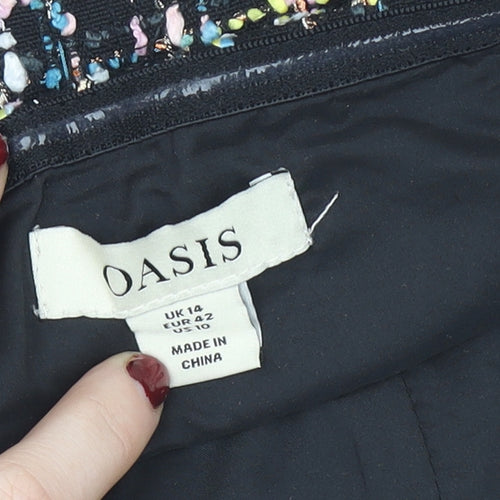 Oasis Womens Multicoloured Tweed Strapless Cropped Top Size 14