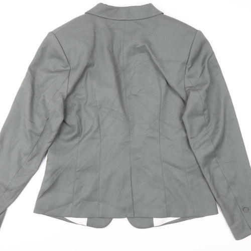 H&M Women’s Green Tailored Single-Breasted Blazer UK 16
