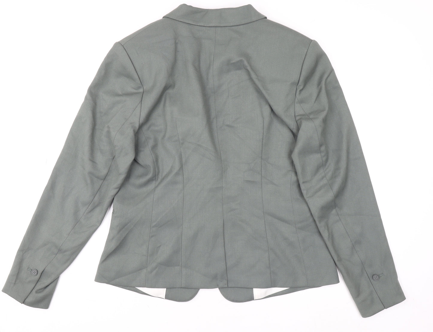 H&M Women’s Green Tailored Single-Breasted Blazer UK 16