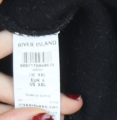River Island Womens Black 2XL Crew Neck Pullover Jumper