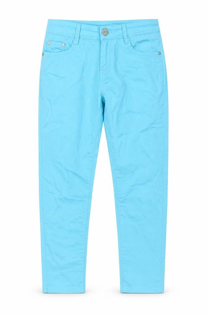 Front view of G-Smack Women's Blue Straight Fit Stretch Denim Jeans M