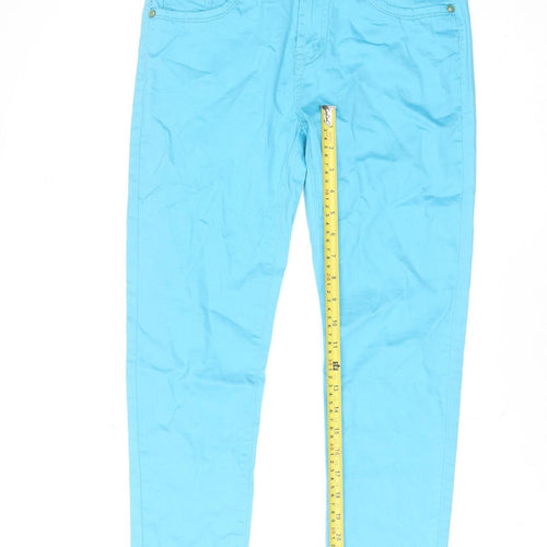 G-Smack Women's Blue Straight Fit Stretch Denim Jeans M